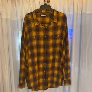Sonoma Yellow and Black Casual Button Down Shirt